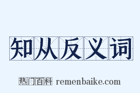 知从反义词是什么意思的图片